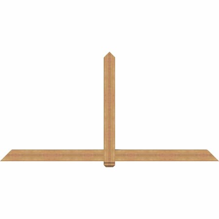Ekena Millwork Eugene Smooth Timber Gable Bracket, Western Red Cedar, 108"W x 54"H x 5 1/2"D x 5 1/2"F, 12/12 Pitch GBW108X54X0606EUG00SWR